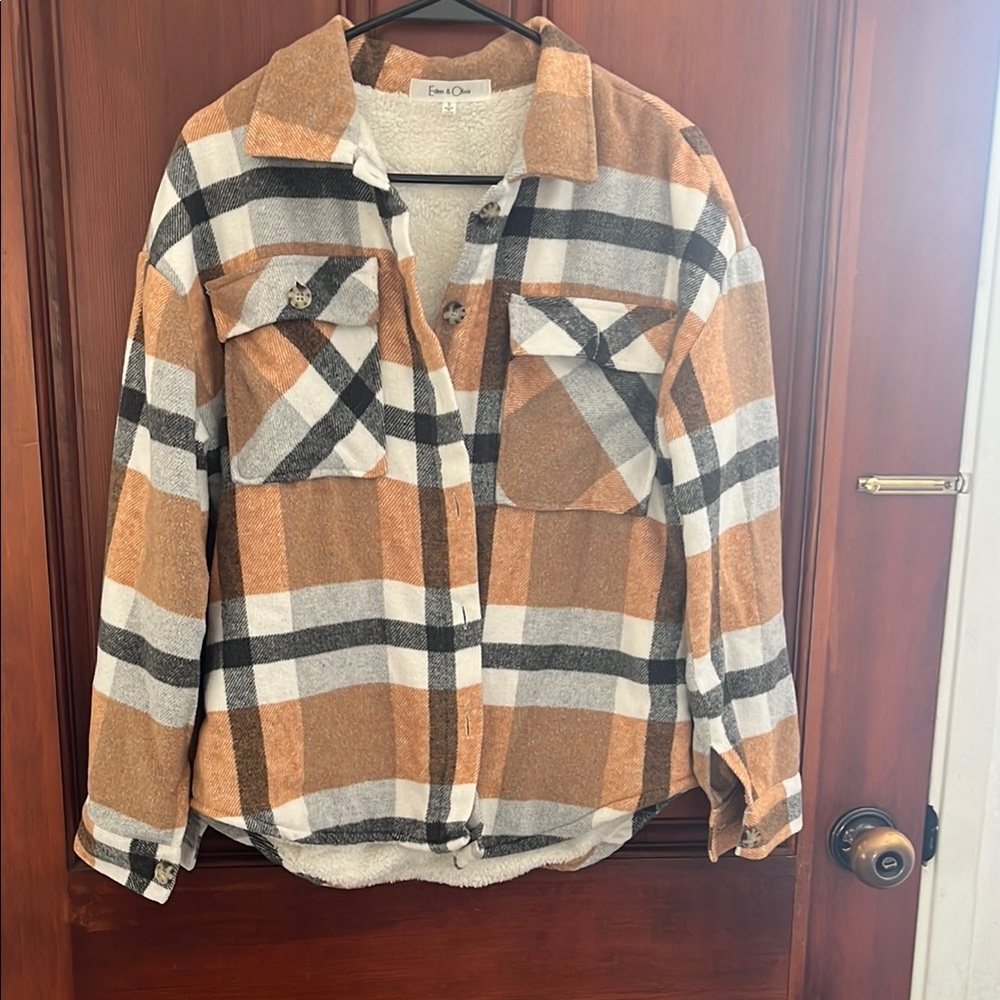 Plaid Button-Up Shirt Jacket